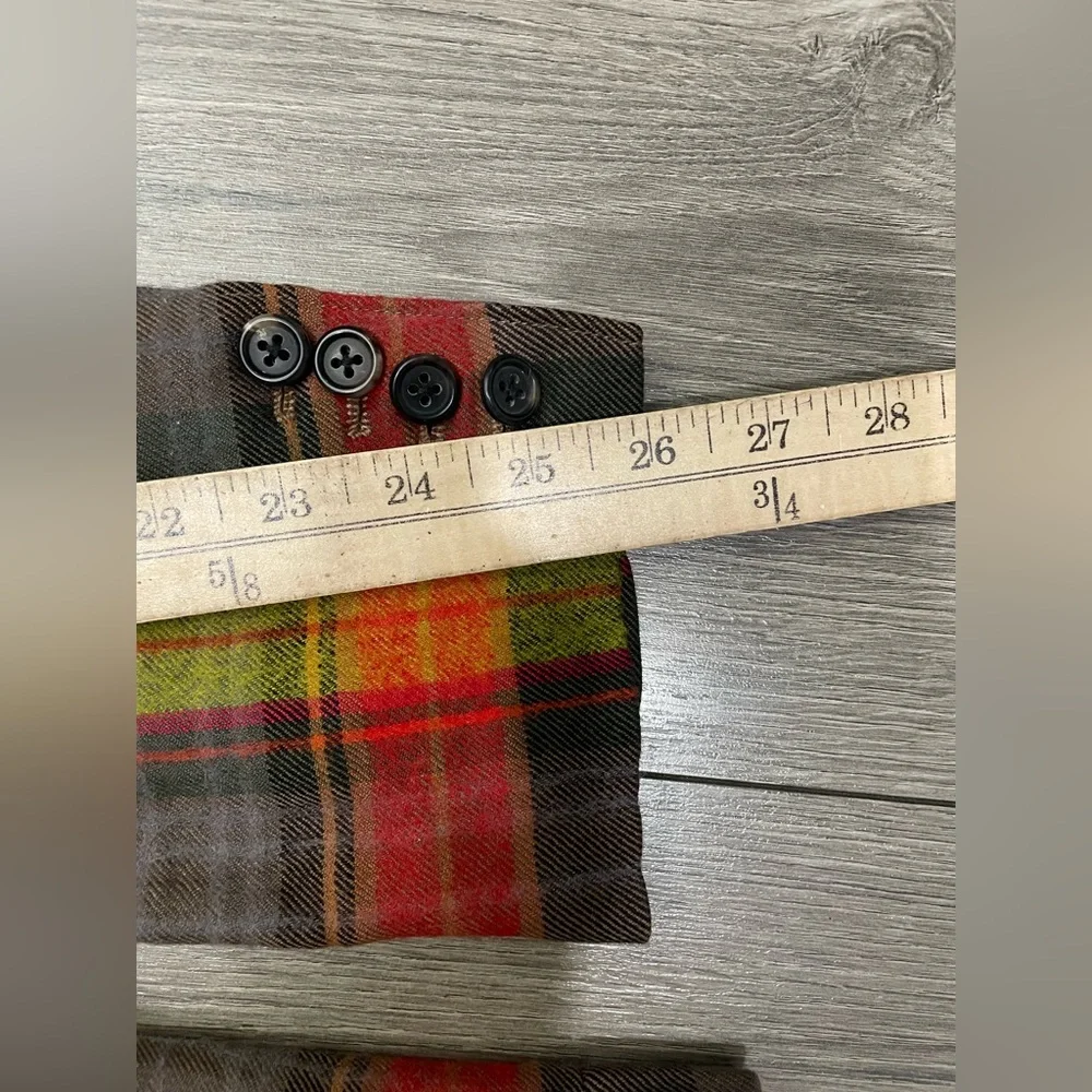 PAUL SMITH Multi Color Plaid Cotton‎ Wool Notch Lapel Sport Coat Size Small